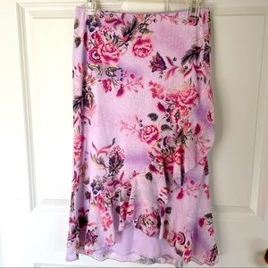 Beautiful floral asymmetrical skirt